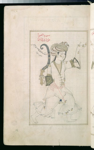 Pagina da una copia di Suwar al-Kawakib, o La forma delle stelle scritta da Abd al-Rahman al-Sufi, c.960 d.C. da Persian School